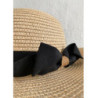 Chapeau de paille avec noeud noir- Straw hat with black bow